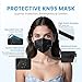 akgk KN95 Face Mask 50 PCS, Breathable Protection Masks, Individually Wrapped, 5-Ply KN95 Black Masks, Cup Dust Safety Masks