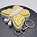 Butterfly Keychain Fidget Clicker Bag Charm Key Ring Autism ADHD (White/Yellow)