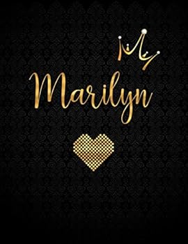 Paperback Marilyn: Personalized Black XL Journal with Gold Lettering, Girl Names/Initials 8.5x11, Journal Notebook with 110 Inspirational Quotes, Journals to Write In for Women Book