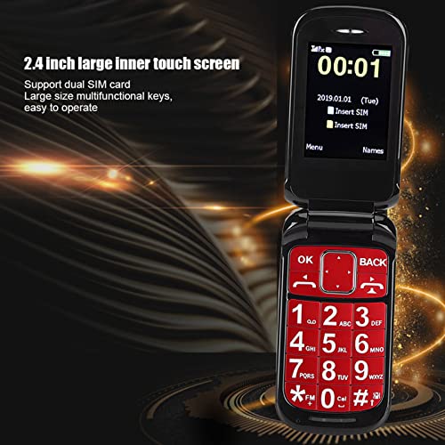 Zopsc 2G F899 Flip Mobile Phones Unlocked Dual Sim Dual Standby Mobile Phone For Elderly Big Buttons, Used Not In The Us, 2800Mah Battery Long Standby (Red)(Us Plug) #TOP3