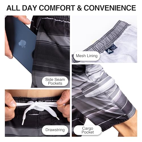 Image of Kanu Surf Men's Big Viper Extended Size Stripe Swim Trunk