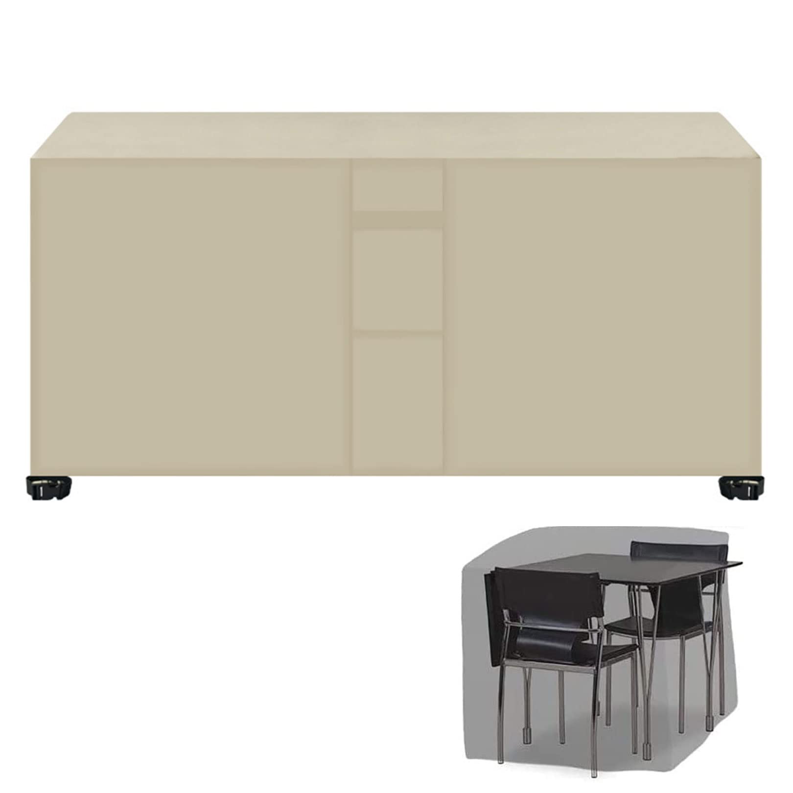 Housse table de jardin anti-UV et coupe-vent beige