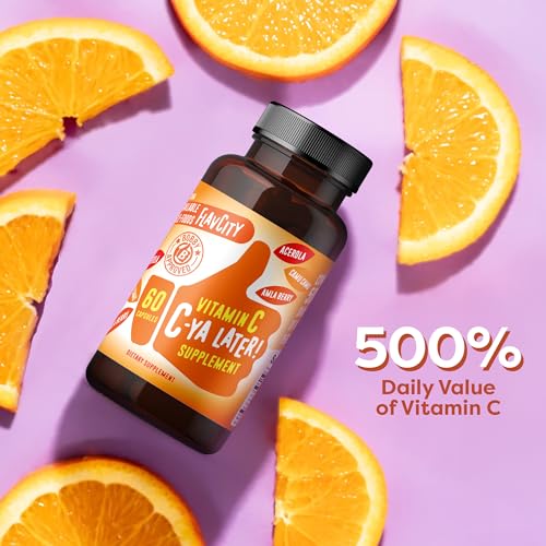 FlavCity Vitamin C Supplement, C-Ya Later! Superfood-Derived Immunity Support - Bioavailable Vitamin C Immune Support from Acerola Cherry, Rose HIPS & Camu Camu - 500% Daily Value (60 Capsules) - Image 5