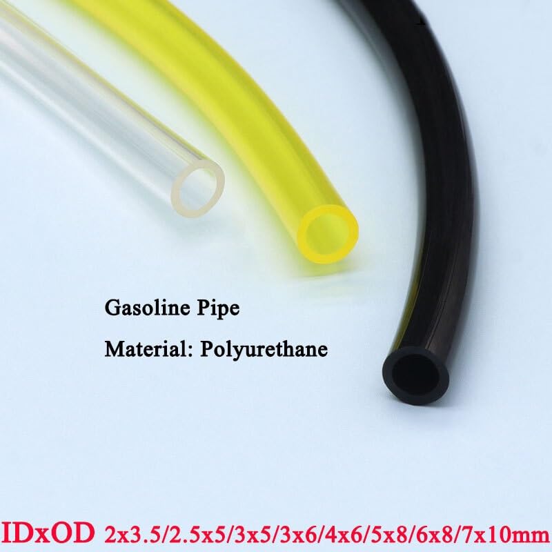 flexiable rubber Fuel gas Line Pipe Hose String Tube Petrol Line for Trimmer Chainsaw Blower Tool drain elastic (Color : Black, Size : ID 2.5mm x OD 5mm)