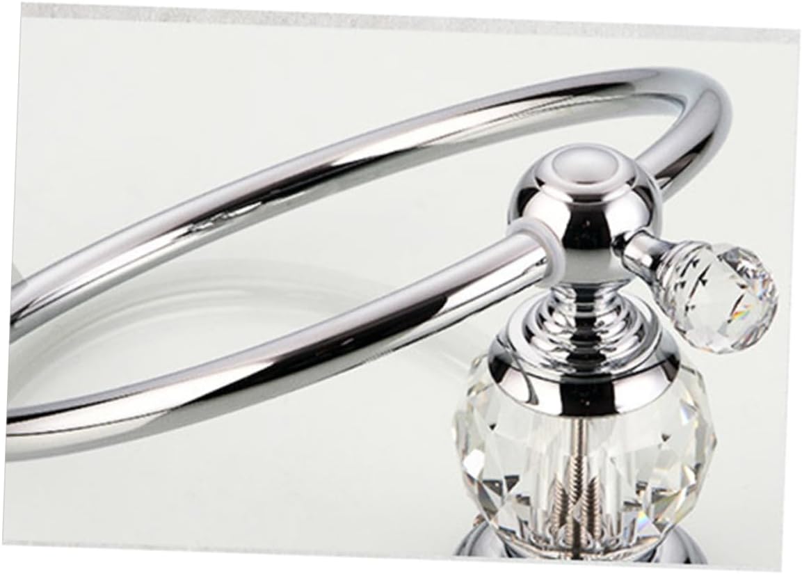 Stainless Steel Towel Ring Wall Mounted Crystal Silver Refined Plating No Water Marks 180° Rotation