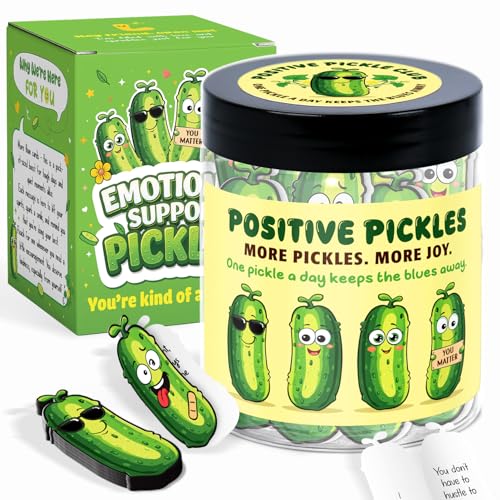 60 Positive Pickle Affirmation Cards Jar - Funny Galentines Day Gifts For Teen Girls Trendy Stuff, Valentine Pickle Gifts For Women, Cute Birthday Gift For Friends, Daughter, Sister, Adult