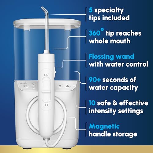 Image of Waterpik Promax Water Flosser with SmartAdvance Mode for Daily Gum Health and Cleaning Teeth, Braces, Implants, ADA Accepted, Small Quiet Design, Electric Flosser with 10 Settings, 5 Tips, WF-23