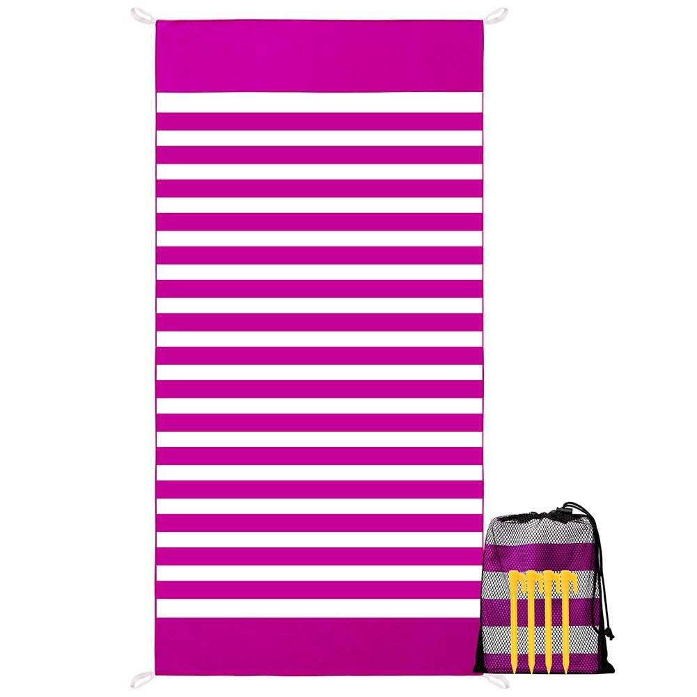 LIAMERHE LIAMERHE Toalla de Playa Grande 180 * 90cm Toalla de Piscina de Microfibra Secado Rápido Absorbente Manta de Playa Deportes Toalla con Clavos de Tierra y Bolsa para Viajes Nadar Piscina