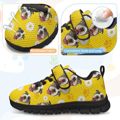 Tennis Shoes for Boys Girls Slip On Strap Athletic Running Shoes Sneaker Wide Barefoot School Sneakers for Children/Big Kids/Toddler US 11-154