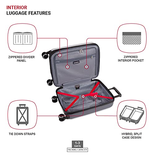 SwissGear Duet Expandable Luggage, Hard Shell Carry-On Luggage with Spinner Wheels - image 4