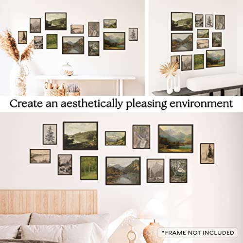 97 Decor Vintage Wall Decor - Rustic Wall Art, Rustic Gallery Wall Print, Vintage Art Prints, French Country Nature Landscape Painting, Moody Vintage Poster Picture For Bedroom Decorations (Unframed) #TOP5