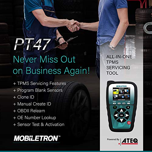 MOBILETRON TPMS Tire Pressure Monitoring System Servicing Tool/Programmer with Built-in OBDII Module | PT47