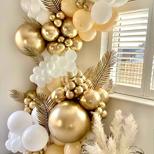 Freechase Gold Metallic Balloons - Gold Party Balloons 130 Different Sizes 5/10/12/18 Inch, Gold Balloon Garland Kit For Birthdays, Graduation, Baby Shower, Wedding, And Bachelorette Party Balloons #TOP3