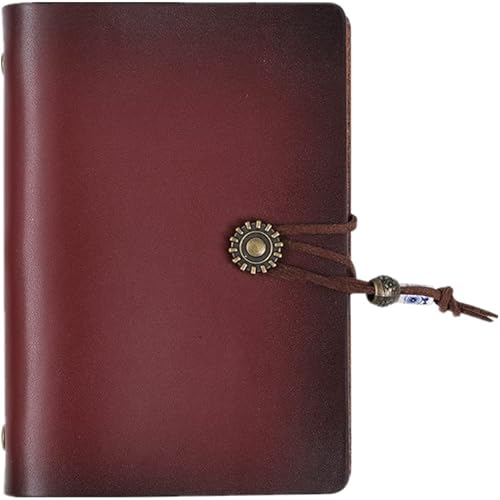 Agenda de viaje retro A7, agenda de viaje vintage de cuero para viajeros, cuaderno de 6 anillos con 80 hojas en blanco, organizador personal Agenda de viaje retro A7, agenda de viaje vintage de cuero para viajeros, cuaderno de 6 anillos con 80 hojas en blanco, organizador personal