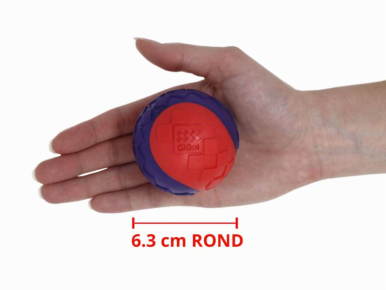 Gigwi Squeaker Ball Dog Toy Interactive Chew Throw Fetch Toy For Dogs Soft Durable Rubber Ball- Medium 2 Pack