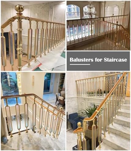 Tempered Glass Metal Stair Balusters - Durable Stair Rail Replacement for Home, Villa & Hallway - Modern Banister Columns for Stylish Stairs