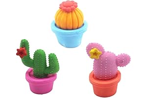 BinaryABC Cactus Erasers, Creative Stationery to Make Eraser Time Fun for Kids