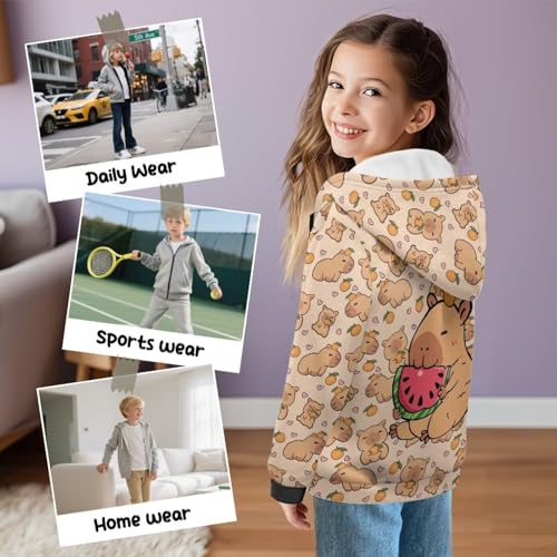 Girls Fleece Full Zip Hoodie Sweatshirt Girls Zip Up Hoodie Casual Long Sleeve Sweatshirts Pullover with Pockets4