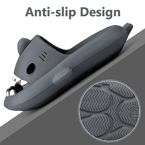 Image of Kids Shark Cloud Slides | Toddler Boys Girls Shower Slippers | Boys Girls Cute Cartoon Fish Flip Flops | Beach Pool Home Sandals | Quick Dry Non-Slip