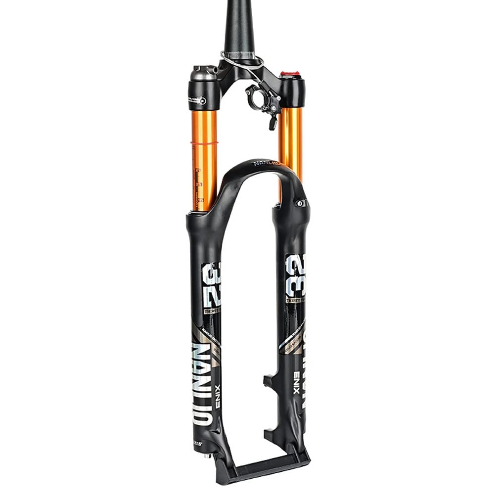 WIQUYBML Mountain Bike Suspension Fork 26/27.5/29 MTB Travel 100mm Air 1-1/2'' Tapered Tube Manual/Remote Lockout AM XC Bicycle Front QR 9mm (: Remote, Size 26inch)