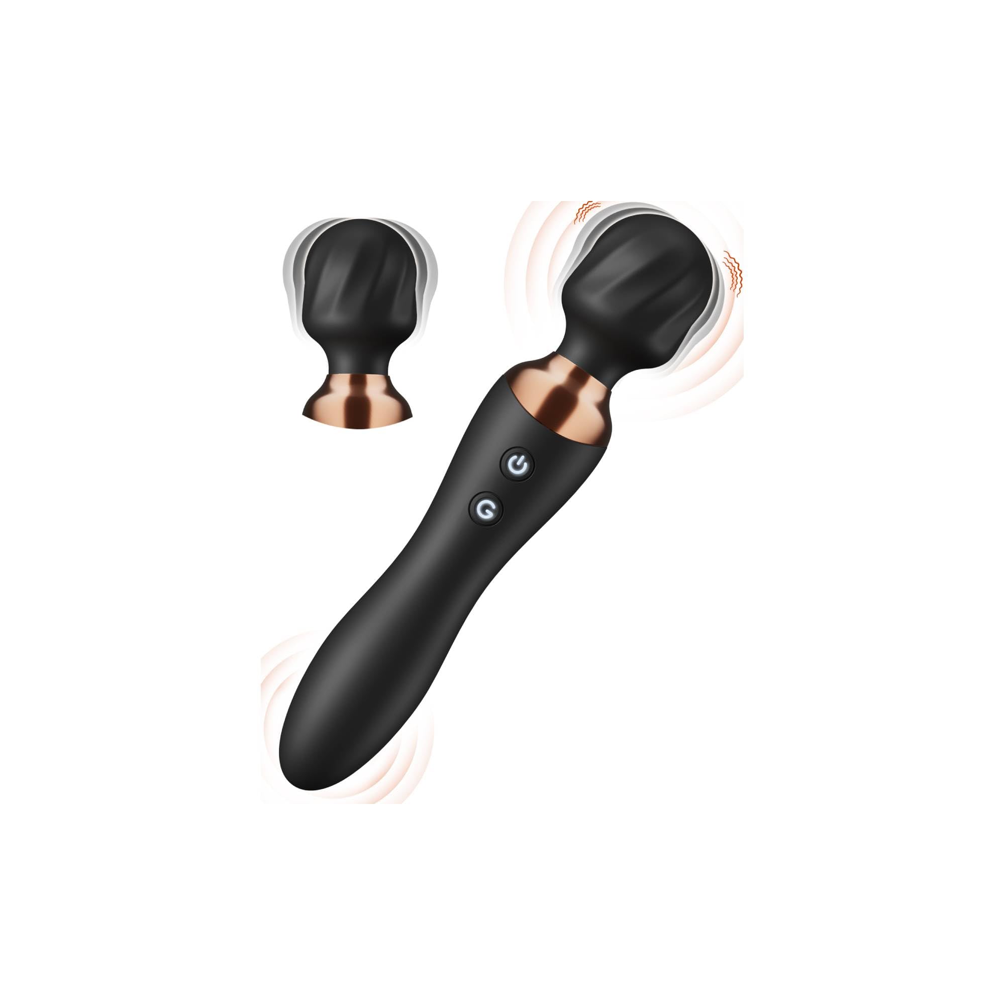 Magic Wand Vibabrator, Dual-Ended Wand Vibrator for Women 24 Vibration Modes Dual Head & Tail Silicone Wand for G-Spot & Clitoral Stimulation, Silent Sex Toyscouples for Couples or Solo Wand Massager