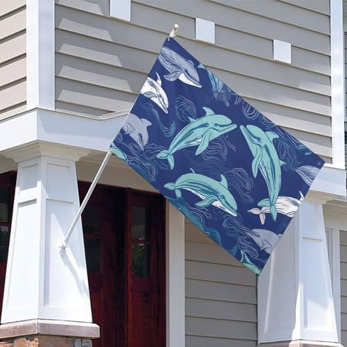 Drapeau dauphin en polyester durable et bannières résistantes aux intempéries