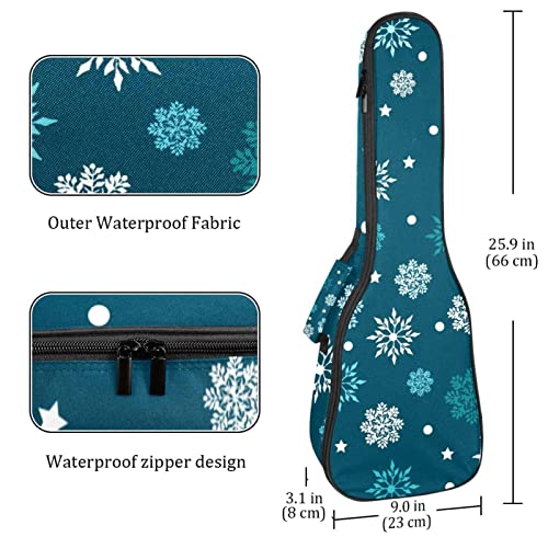 Sac ukulélé ténor et soprano étanche rétro à flocons