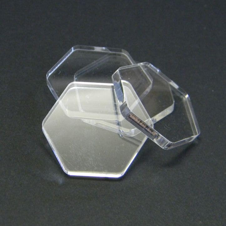 Amazon.co.jp: アクリル板 六角形 径約30mm×3mm厚 透明│4枚セット
