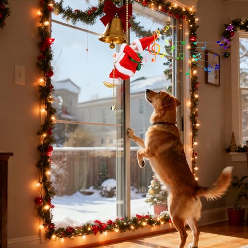 Père Noël musical électrique animé sur corde de Noël 3AA - 4