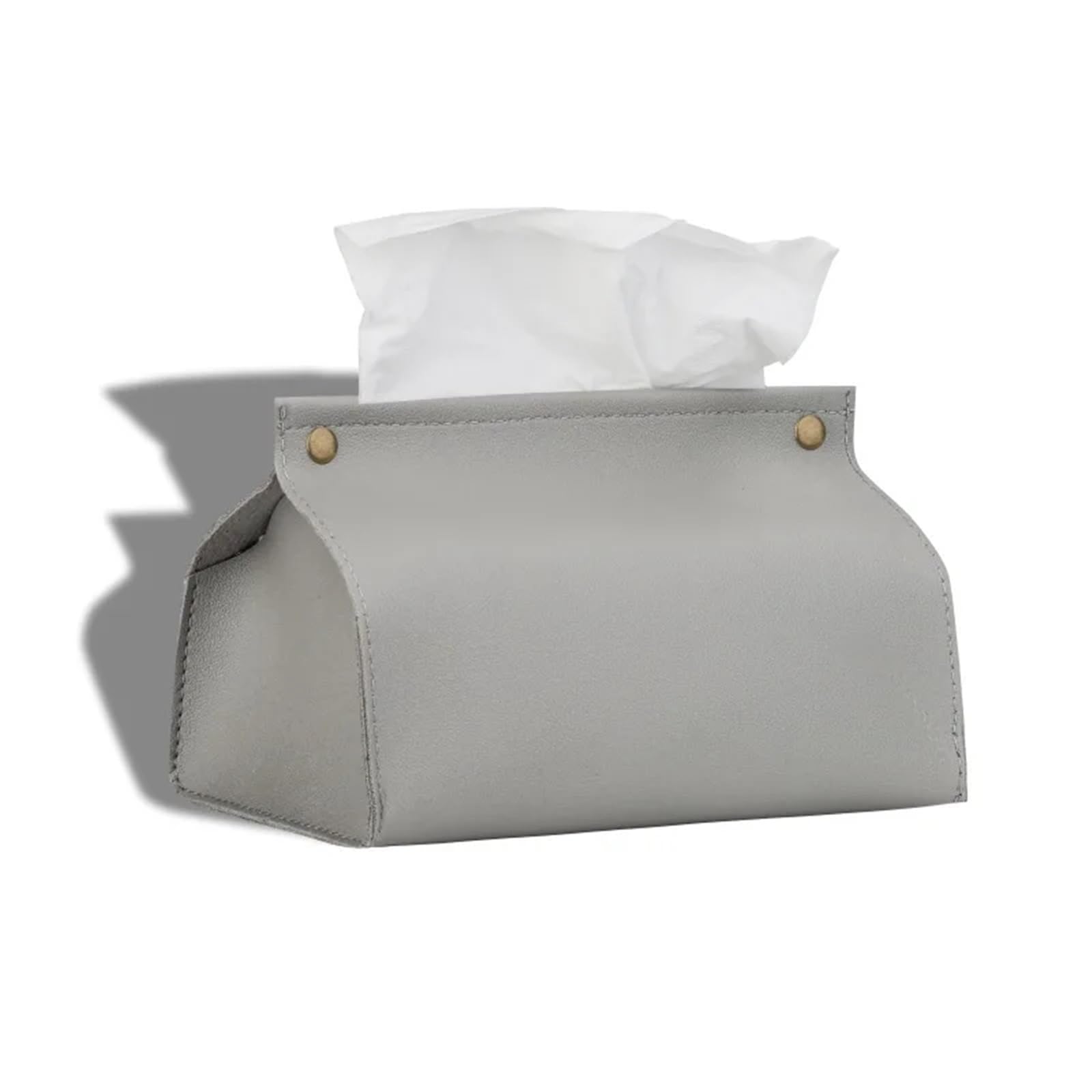 Household square tissue box， Leather Tissue Box And Napkin Holder Home Office Multicolor(Grey)