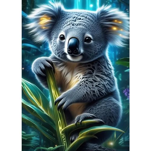 DAERLE pintura de diamante kit completo Bebé Koala, 5D Diamond Pintura de Diamantes Lindo Koala, Kit de Arte de Cristal para Adultos y Niños, Decoración de Pared 30x40cm