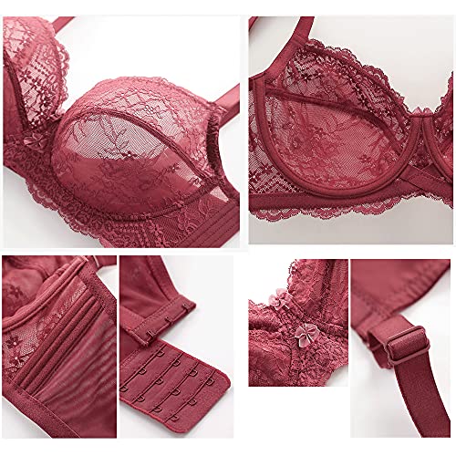 Soutien-gorge non doublé avec armatures WENJUN en dentelle fine - 6