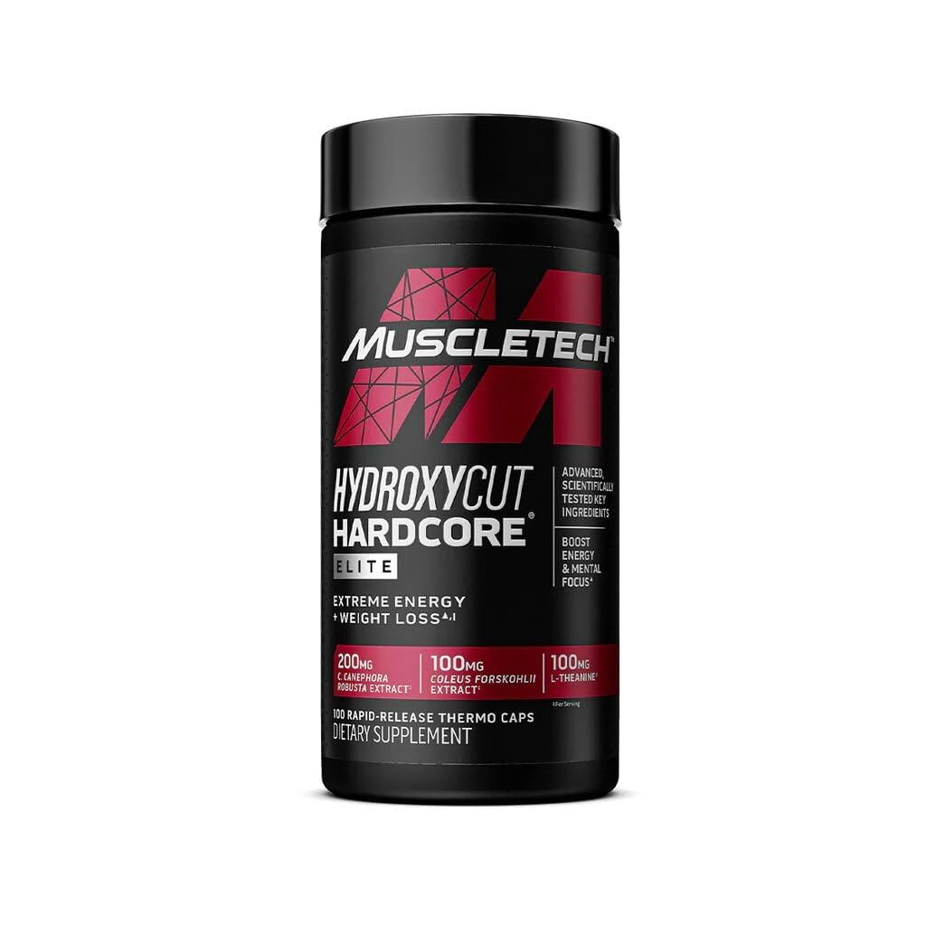 Muscletech Performance Series Hydroxycut Hardcore Elite (250mg Caffeine Anhydrous, 200mg Green Coffee, 100mg L-Theanine) - 110 Capsules