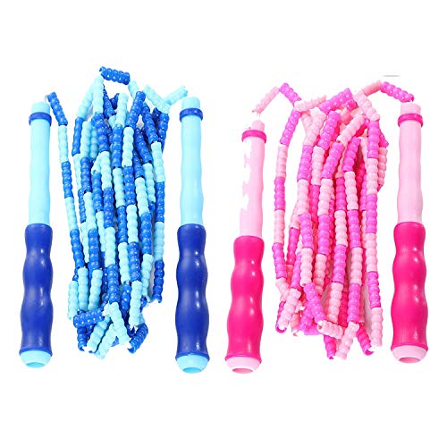 YoMaris Verstellbare Springseile Weichperlen-Springseil 2er Set, Einstellbares frei segmentiertes Fitness-Springseil für Männer, Frauen und Kinder, die Sich