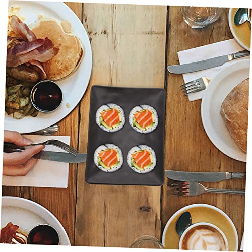 Set 3 platos playos de melamina negros para sushi miniatura 5