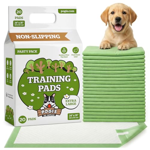 Pogi tappetini per cani XL (60 × 90 cm) – super assorbenti ed ecologici – 20 pezzi