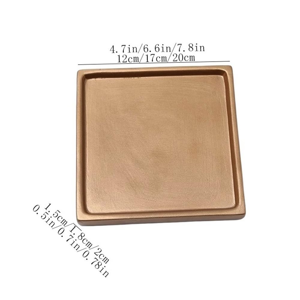 Versatile Home Vassoi raccogligocce for Piante in Ceramica Piattino Quadrato(Bianco,Grande)