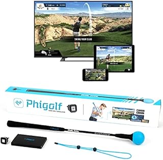 PHIGOLF WGT Edition Mobile and Home Smart Golf Simulator with Swing Stick, Golf Swing Trainer Aid Equipped with Motion Sensor & 3D Swing Analysis, Compatible with Phones, Tablet PCs & TVs