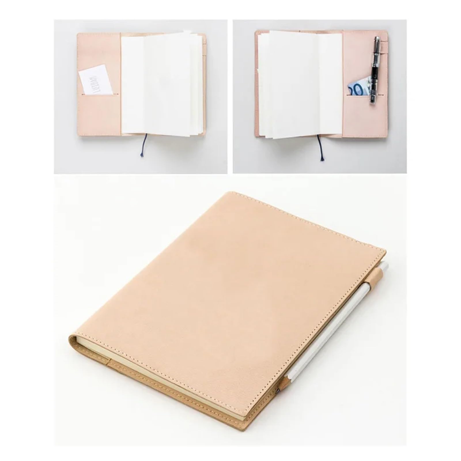A5A6B6 Skizzenbuch-Planer mit Gitter, leere Einlage, Retro-Notizbücher und Tagebücher, Tagebucheinband, Schreibwaren(A5 brown,With lined paper)