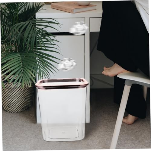 Bote de basura transparente rectangular Happyyami miniatura 3