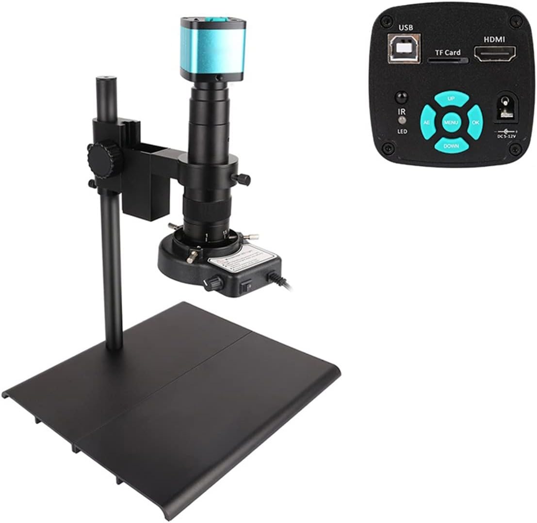 Lab Microscope Replacement Parts 4K 48MP HDMI USB Digital Video Monocular Microscope Camera Continus Zoom 180X 130X C Mount