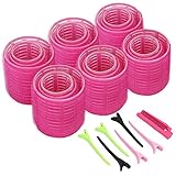 Jumbo Size Self Grip Hair Rollers Set, with Hairdressing Curlers (Jumbo, Large, Small), Folding...