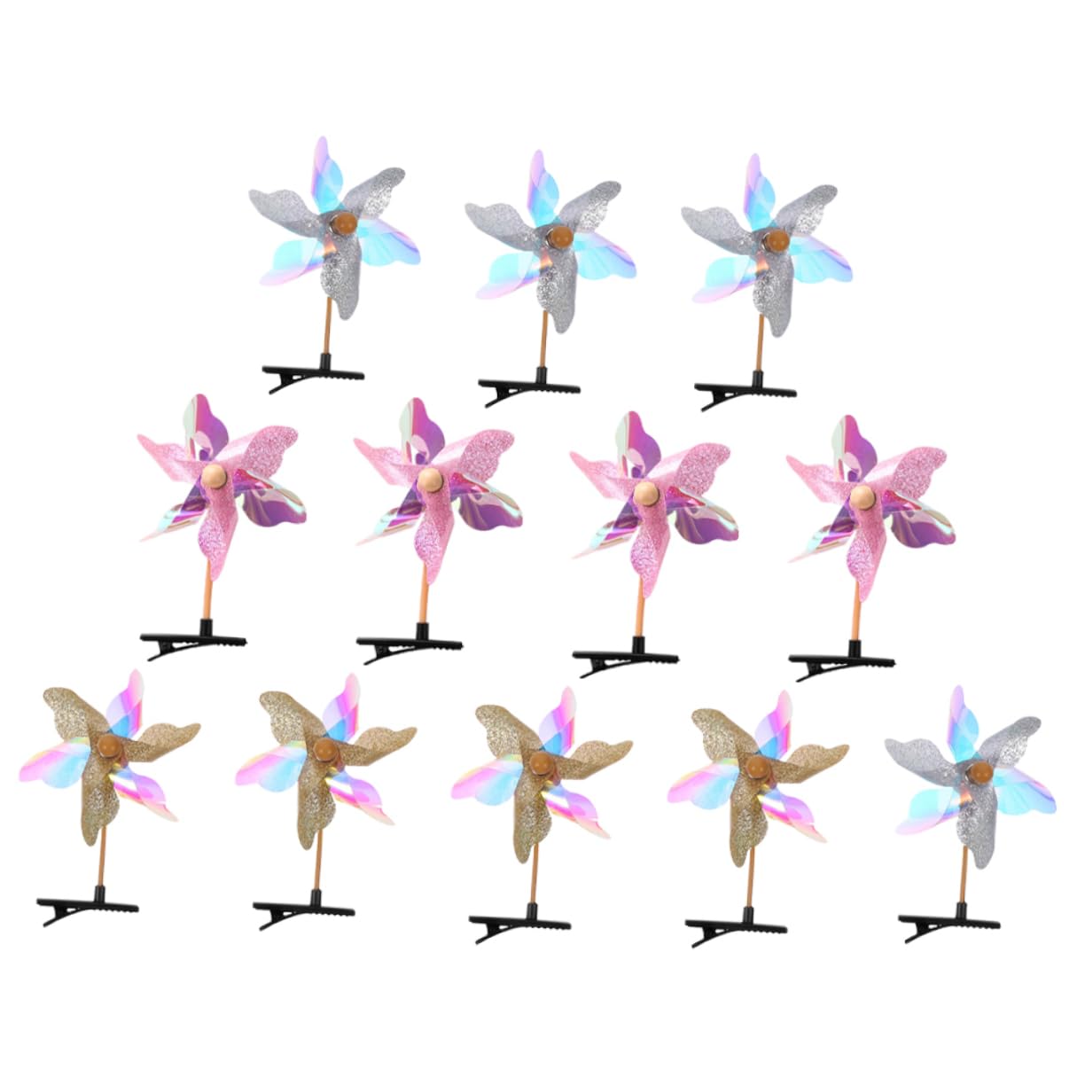 Beavorty 60 Stück Windmühlen Haarnadeln Glitzer Haarspangen Mädchen Haar Accessoires Windmühlen Haarspangen Haar Accessoires Für Mädchen Glitzernde Für