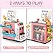 Sotodik 46PCS Cash Register Playset for Kids Pretend Play Coffee Machine with Water Outlet Function, Mini Supermarket Grocery Store with Money, Scanner,Play Foods, Gift for Boys and Girls (Pink)