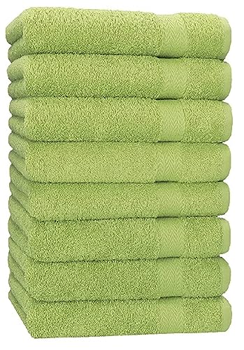 Betz 8 Stück Handtücher Set Größe 50 x 100 cm Handtuch Premium 100% Baumwolle (avocadogrün)