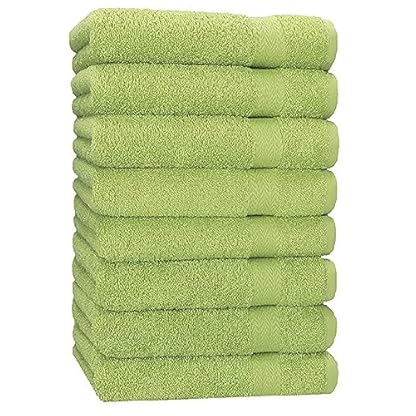 Betz 8 Stück Handtücher Set Größe 50 x 100 cm Handtuch Premium 100% Baumwolle (avocadogrün)