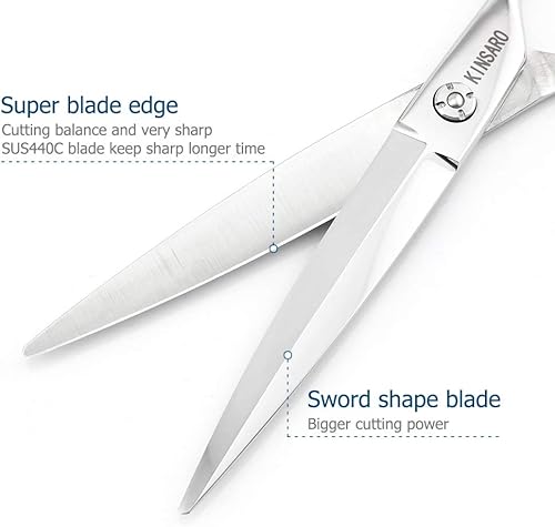 Miniatura 4 de Tijeras de peluquero profesionales de 7 pulgadas tijeras deslizantes en forma de sauce tijeras deslizantes profesionales de corte de pelo deslizante