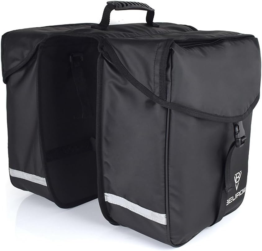 UNISTRENGH Bike Panniers Bag Bicycle Commuting Bag Waterproof Saddle Bags for Bicycle Rear Rack Carrier Storage Bike Frame Bag (Black_34L)