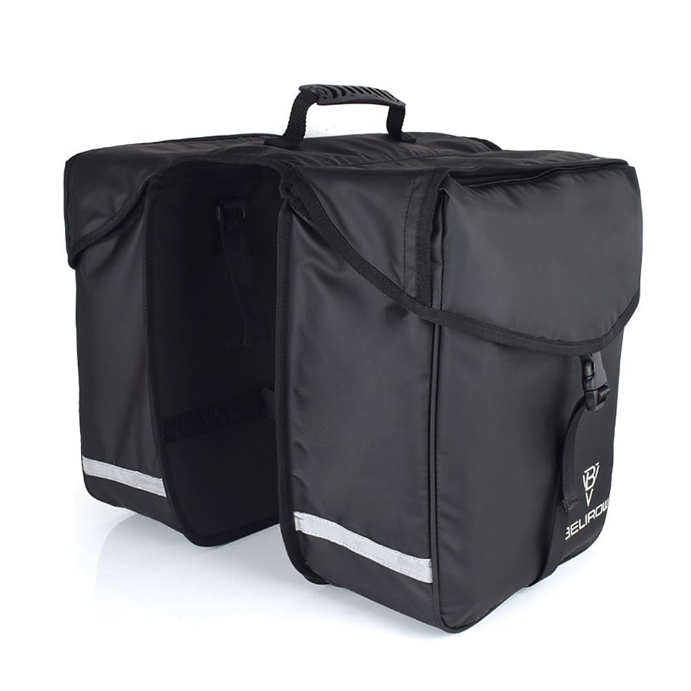 UNISTRENGH Bike Panniers Bag Bicycle Commuting Bag Waterproof Saddle Bags for Bicycle Rear Rack Carrier Storage Bike Frame Bag (Black_34L)