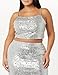 The Drop Women's Freddie Sequin Bralette Silver, XL